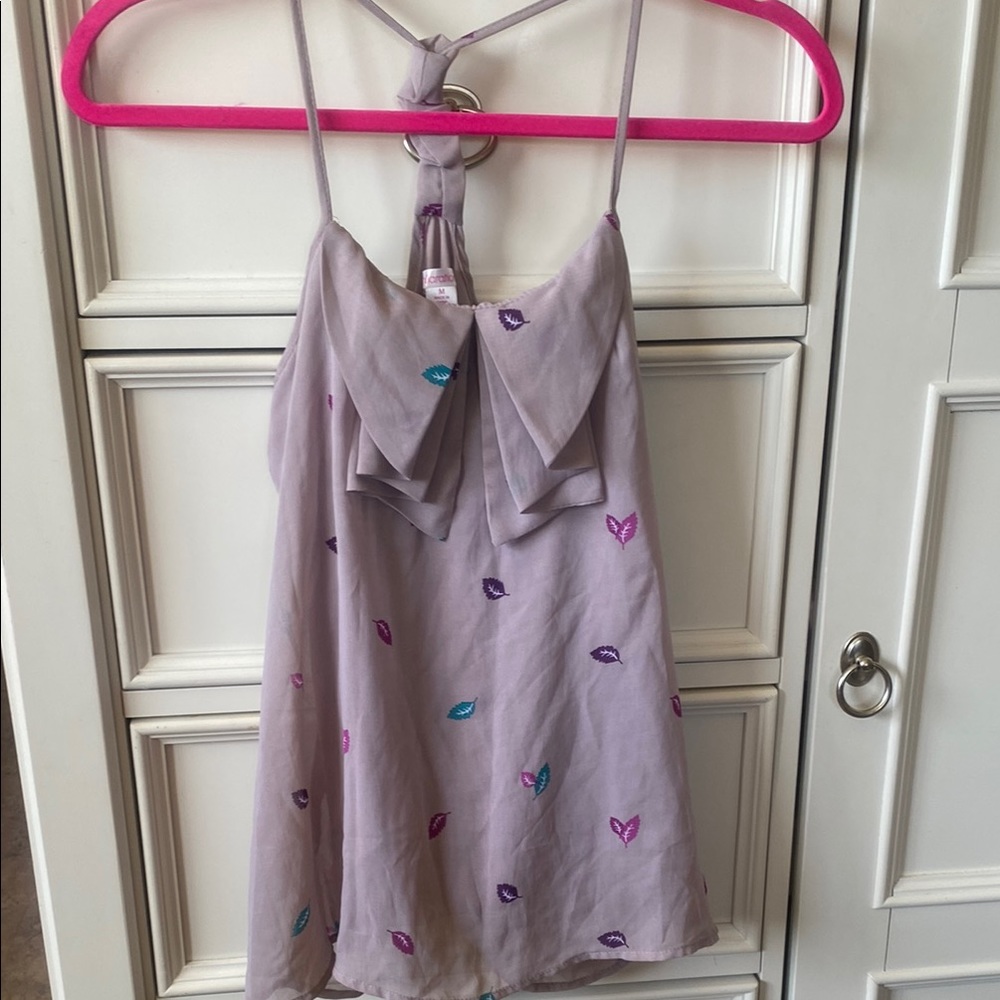 Xhilaration Lavender Blouse with Colorful Lips